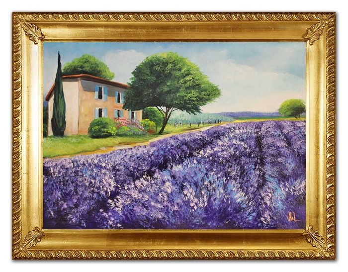 ÖLBILD ÖLGEMÄLDE LANDSCHAFT ITALIEN TOSKANA GEMÄLDE MIT RAHMEN 63X84 CM