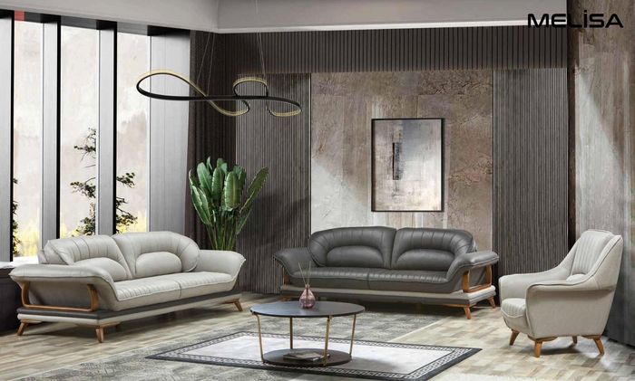 Luxus Garnitur Set Sofagarnitur 3+3+1 Sitzer Klassisch Sofas Sessel Stoff 3tlg.