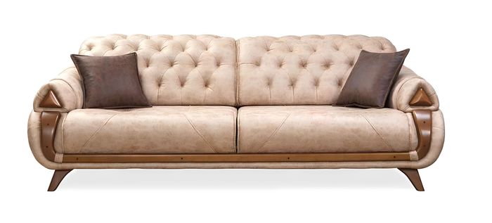 Sofa Dreisitzer Couch Polster Design Sitz Sofas Zimmer Möbel Leder Klassisch Neu