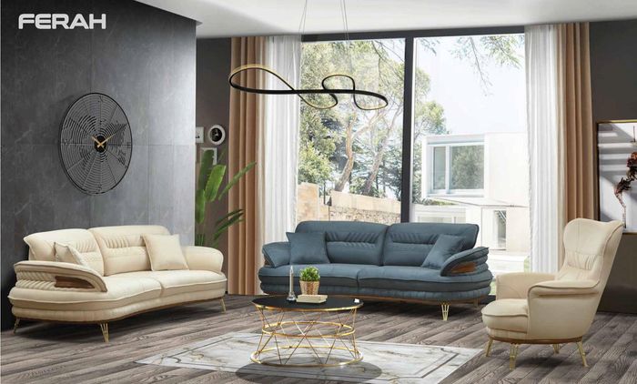 Sofagarnitur 3+3+1 Sitzer Sofa Sessel Sofas Garnitur Sitz Luxus Gruppe Neu Set