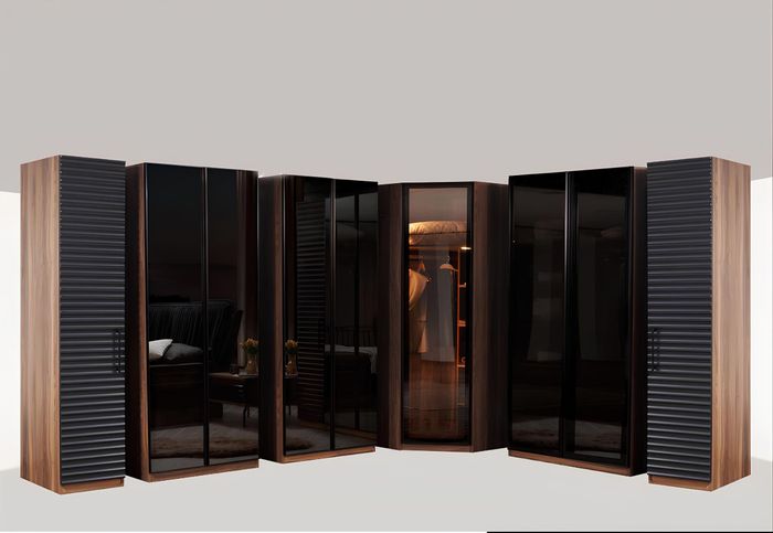 Schlafzimmer Möbel Moderner Eckschrank Luxuriöser Holz Kleiderschrank