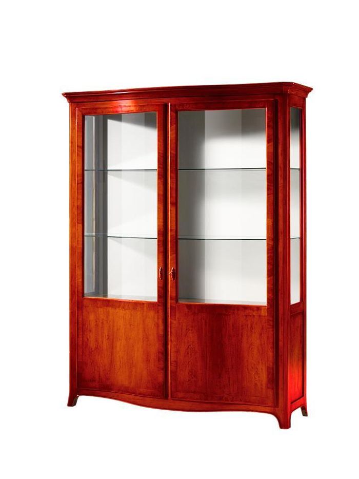 Vitrine Design Wohnzimmer Schrank Braun Klassisch Vitrinen Holz Schränke Neu
