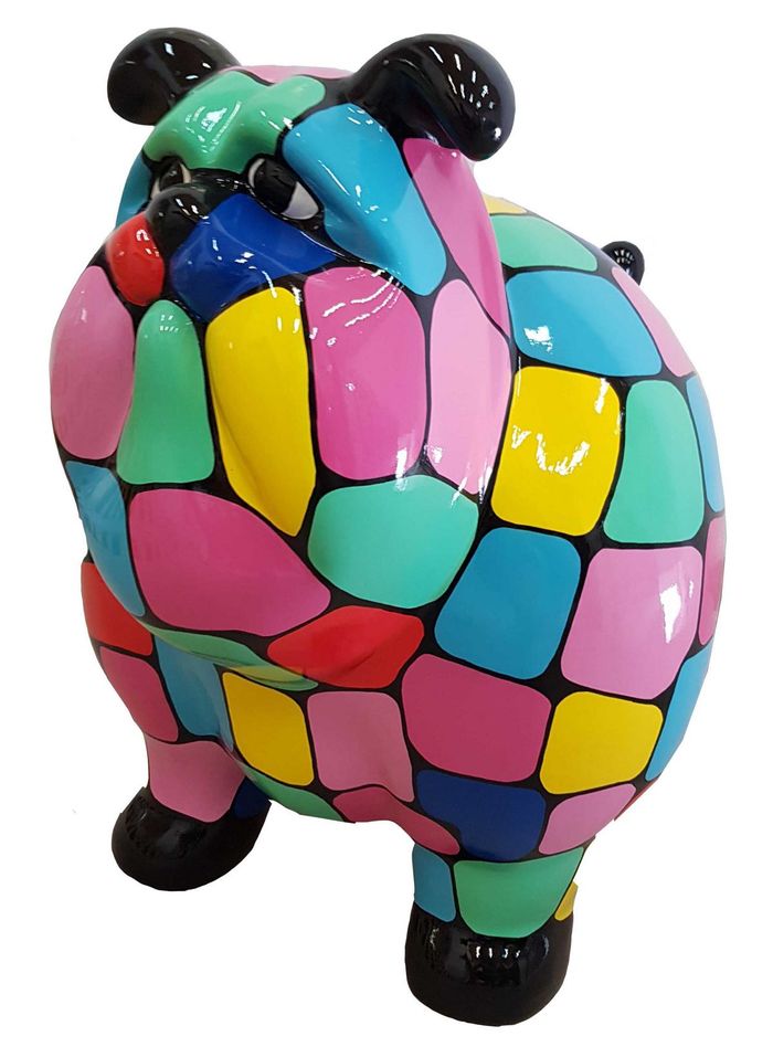 Moderne Dekoration Haus Garten Deko Figur Statue Skulptur Abstrakt Hund 63 cm