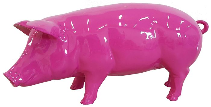 Moderne Dekoration Haus Garten Deko Figur Statue Skulptur Abstrakt Schwein 40cm