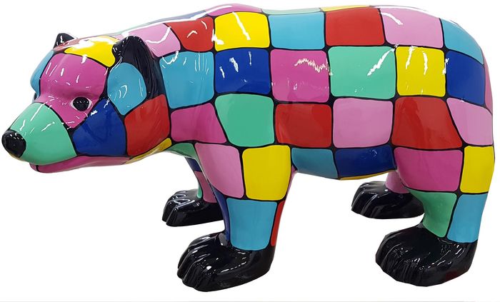 Handarbeit Abstrakte Figur Statue Design Bunte Designer Skulptur Bär Statuen