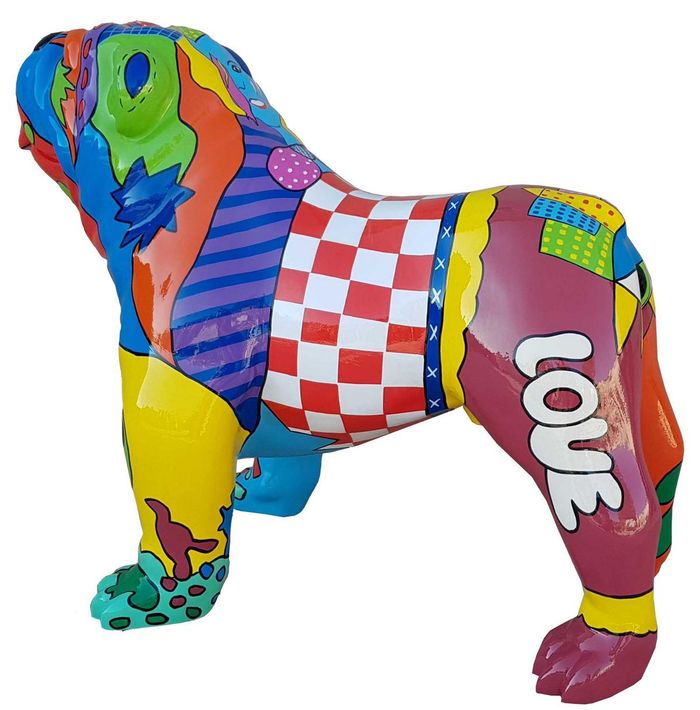 Luxus Laden Dekoration Handbemaltes Hund Figur Statue Skulptur Deko Statuen Neu