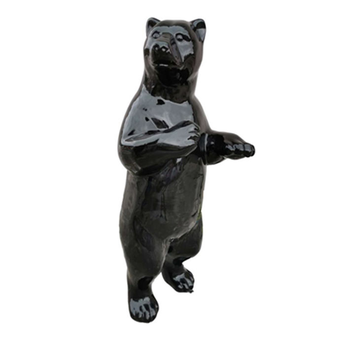 Design Dekoration Figur Bär aus Kunststoff Garten Skulptur Statuen 178cm Schwarz