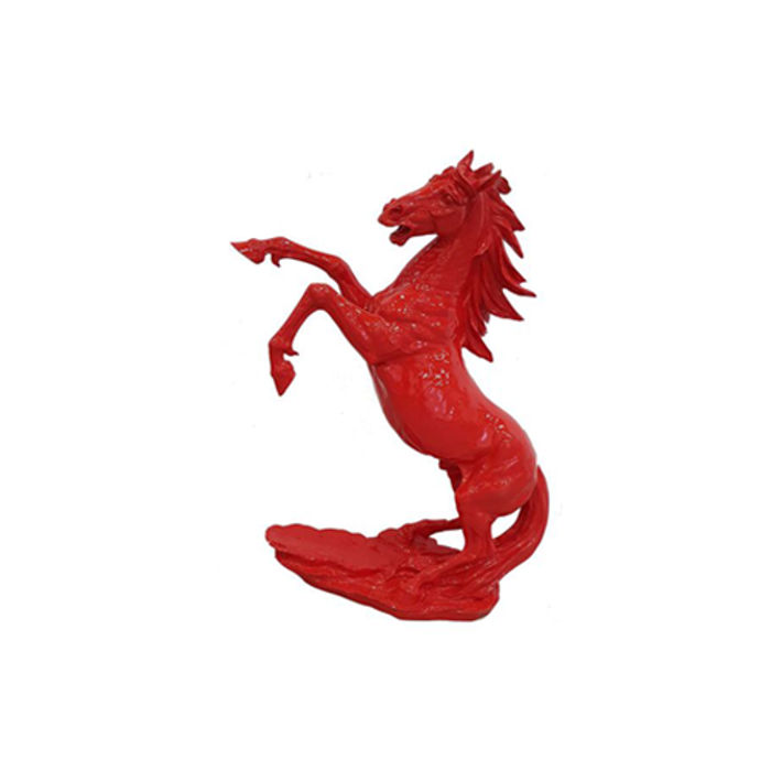 Laden Dekoration Verrückte Deko Skulptur Statue Garten Skulpturen Pferd 92cm Rot