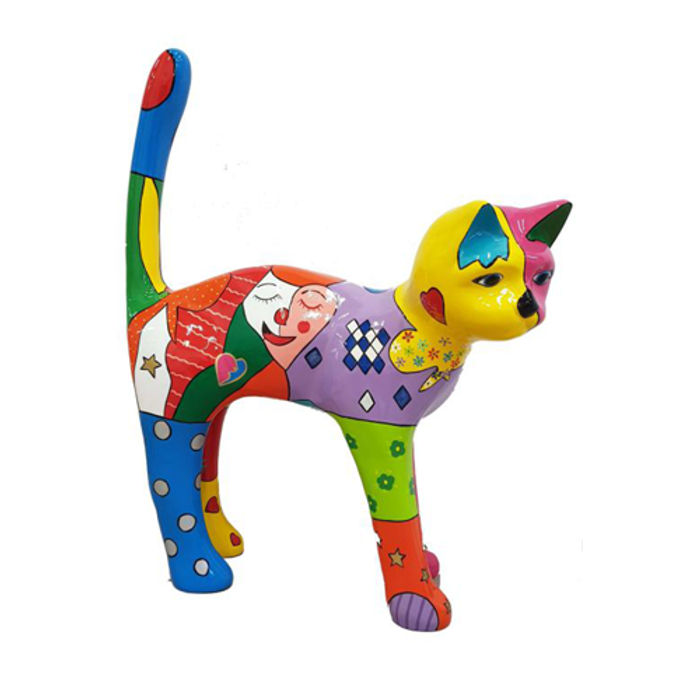 Design Dekoration Figur Katze aus Kunststoff Garten Skulptur Statuen 110 cm Neu