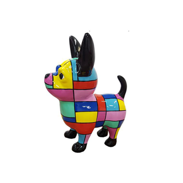 Design Dekoration Figur Hund Kunststoff Garten Skulptur Statuen 55cm Deko Neu