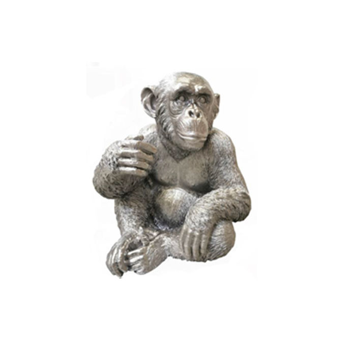 affe figur abstrakte figuren statuen moderne silber bemalt neu 50cm statue Neu