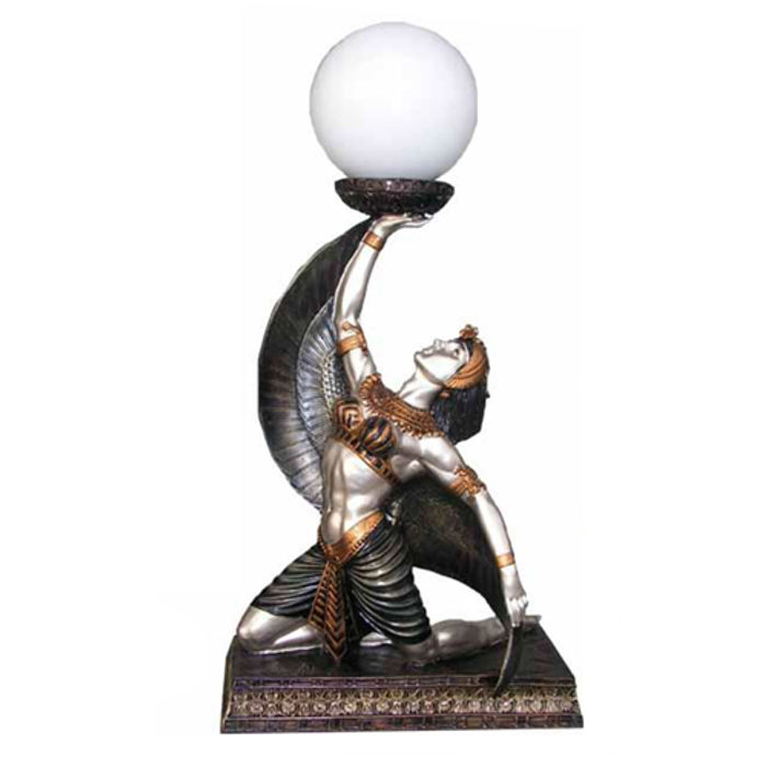 Ägyptische Figur Lampe Tisch Steh Lampen Statue Kleopatra 49cm Statuen Leuchte