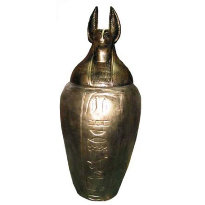 Urne Ägypten Schakal Anubis Statue Skulpturen Ägyptische Statuen Figuren 46 cm