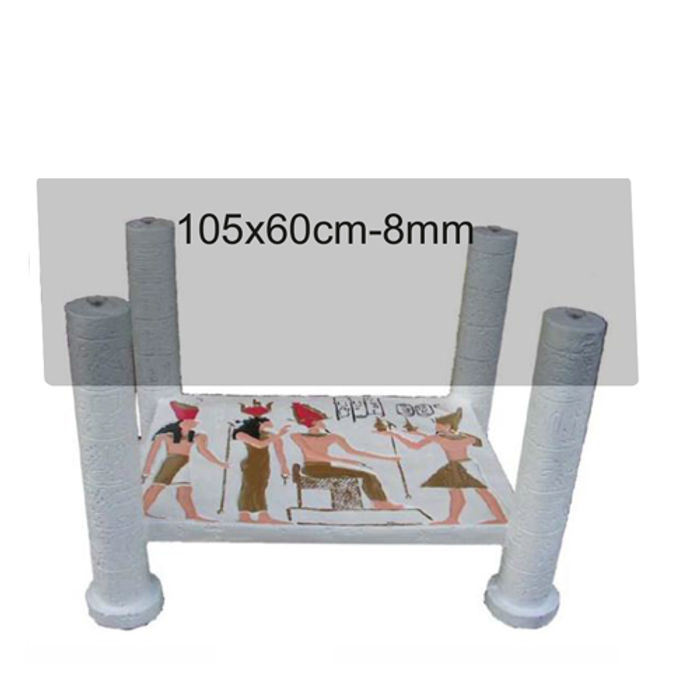 Ägyptische Couchtisch Glastisch Tische Beistelltisch Säulen Statuen Figuren Neu