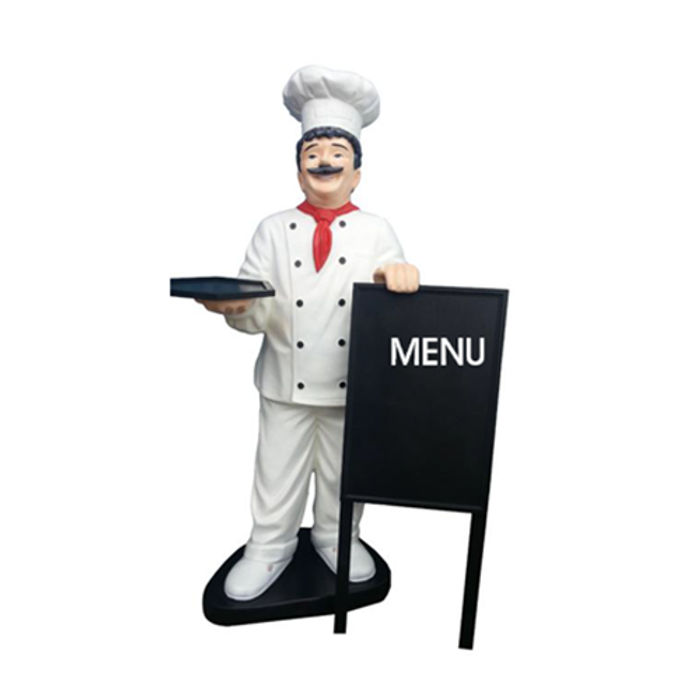 Koch Figur Statue Skulptur Werbefigur Menütafel Werbeaufsteller Restaurant Neu
