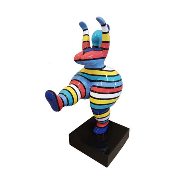 Abstrakte Designer Kunst 50cm Figur Statue Bunt Bemante Skulpturen Statuen Neu