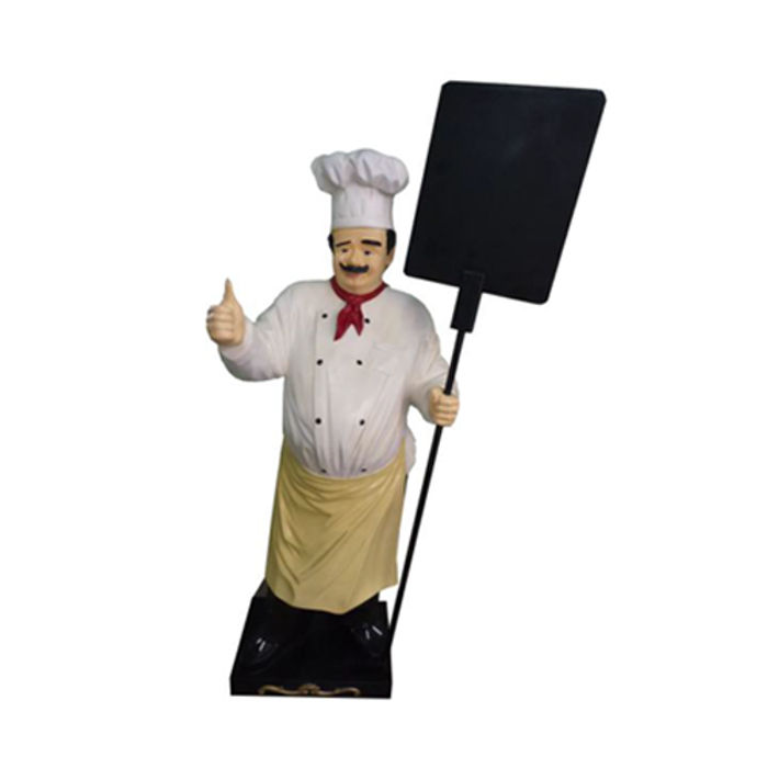 Koch Figur Statue Skulptur Werbefigur Werbeaufsteller Speisekarte Menütafel Neu