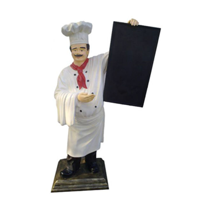 Koch Figur Statue Skulptur Werbefigur Menü Tafel Werbeaufsteller Speisekarte