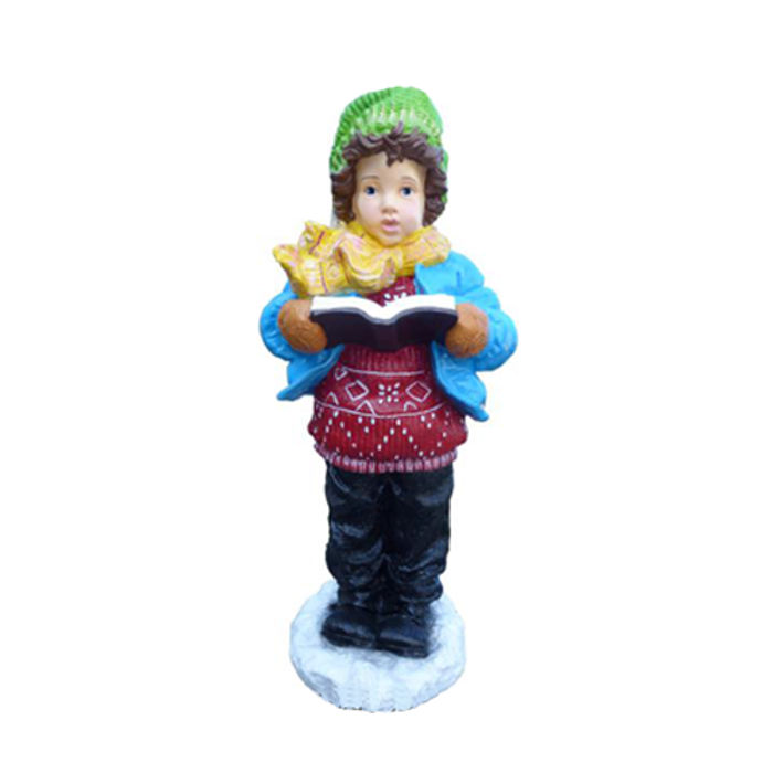 Junge Schnee Winter Figur Statue Deko Figuren Dekoration Garten Skulptur Singer