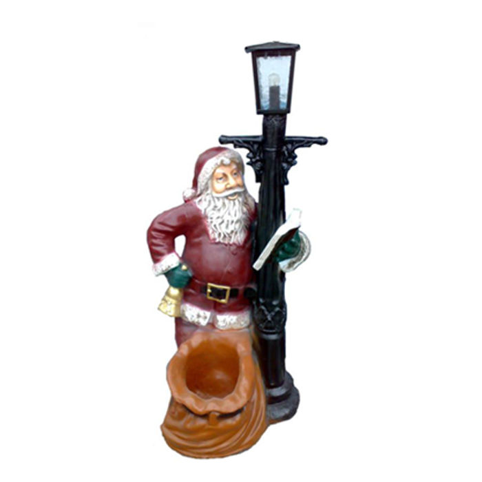 Weihnachtsmann Figur Statue Aussenleuchte Dekoration Nikolaus Skulptur 106cm Neu