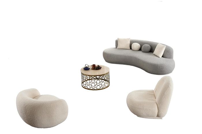 Sofas 4-Sitzer 2x Sessel Relaxgarnitur Komplettsofa Couches Wohnzimmer Garnitur