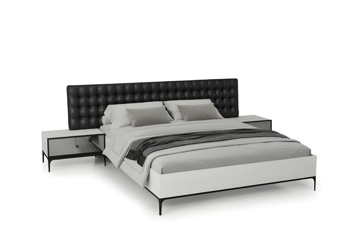 Modernes Doppelbett Weiß Design Polsterbett Bett für Schlafzimmer Ehebett