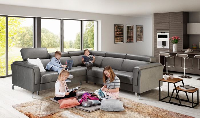 Heim Kino Sofa Couch Polster Couchen Sofas Eck Garnitur Relax Fußstützen Leder