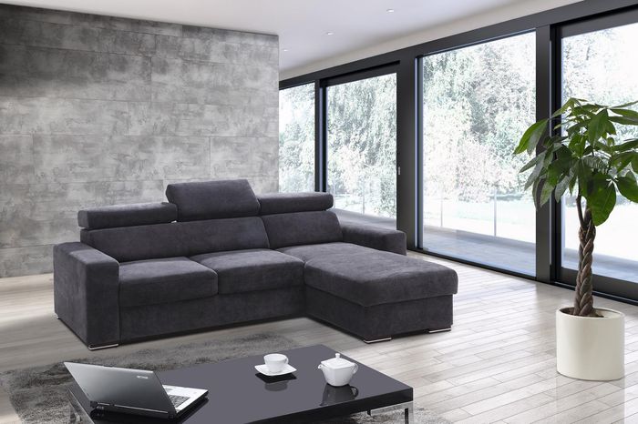 L-Form Stoff Sitz Garnitur Designer Wohnlandschaft Ecksofa Textil Couch Sofa