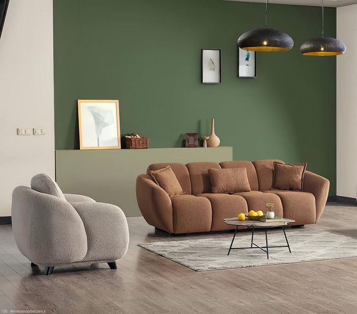 Sofa 3-Sitzer Couch Sitzgruppe Sessel Sofa-Set Wohnzimmergarnitur Garnitur 2tlg