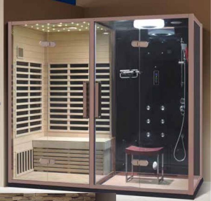 Sauna Saunakabine Multifunktionsdusche Dusch-Sauna-Kombination 200x120 cm