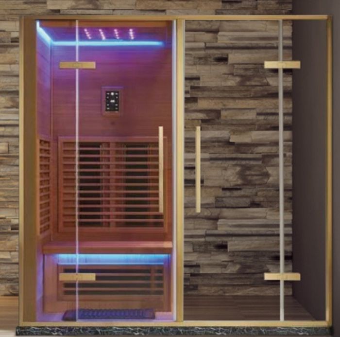 Dampfsauna Sauna 2-in-1 Wellnesskabine Saunaraum Heimsauna 200x100 cm