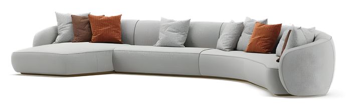 Elegantes weißes Stoff-Ecksofa modern und zeitgenössisch