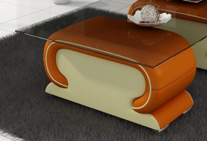 Designer Lederhocker Lounge Hocker Couch Sofa Beistell Ottomane Fernseh SOFORT