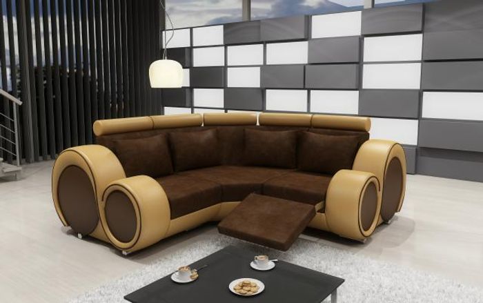 STOFFSOFA TEXTIL WOHNLANDSCHAFT SOFA RELAXFUNKTION - BEREITS AKTIV -
