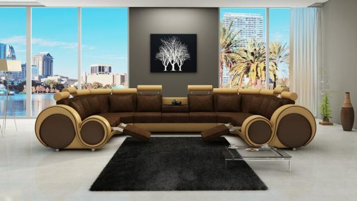 Ecksofa U Form Sofa Couch Polster Ecksofa Wohnlandschaft Textil Sofas Stoff neu