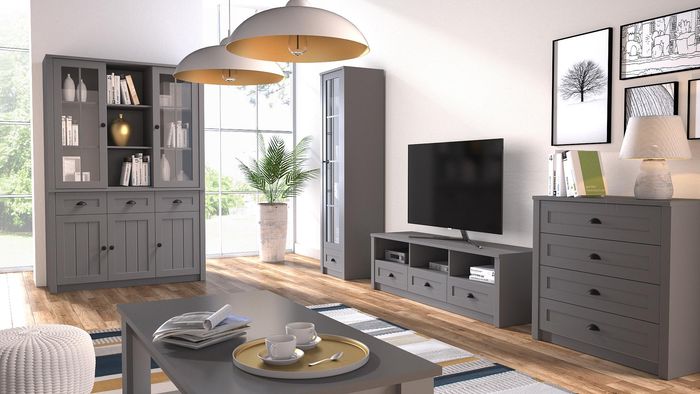 Wohnzimmermöbel Set Designer Wohnzimmer Sideboard Couchtisch Einrichtung 5tlg.