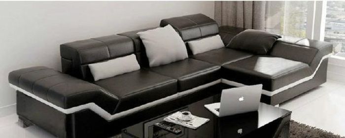 LEDERSOFA ECKSOFA SOFA GARNITUR DESIGNER COUCH WOHNLANDSCHAFT "FARBWAHL" NEU