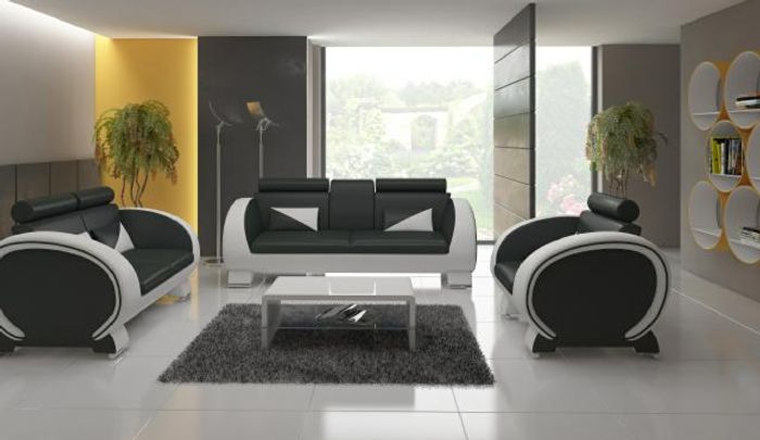 LEDERSOFA LEDERSOFA DESIGNERSOFA GARNITUR 3+1 COUCH POLSTERGARNITUR POLSTER SOFA