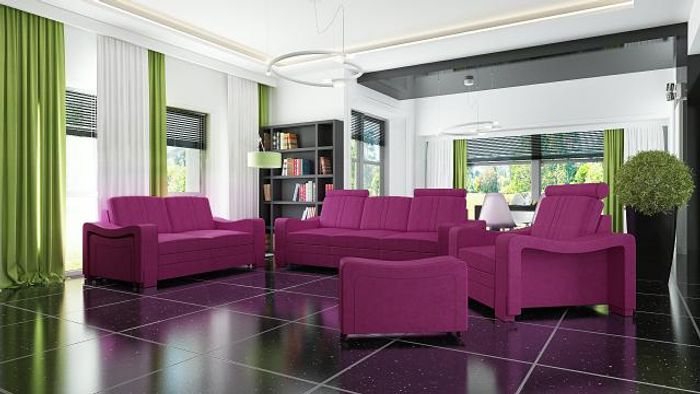 Sofagarnitur Textil Polster Couch Sofa Garnitur Stoffsofa 3+2+1 Wohnlandschaft