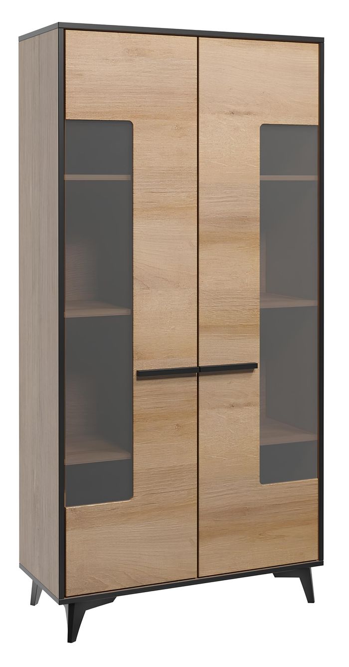 Vitrinen Kommodenschrank Glas Designer Schrank Holz Neu Kommode Vitrine Kommoden