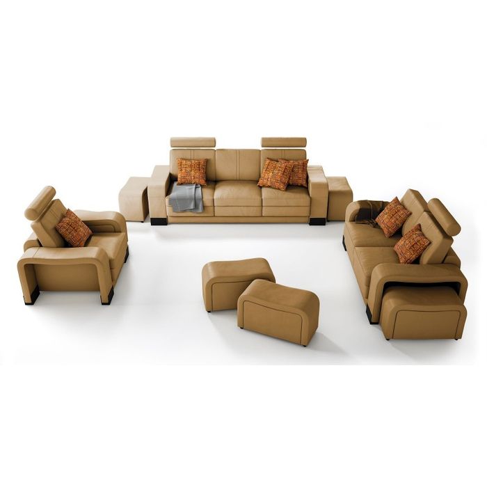 Sofagarnitur Couch Sofa Leder Garnitur Sitz Wohnlandschaft 3+2+1 Sitzer Franco