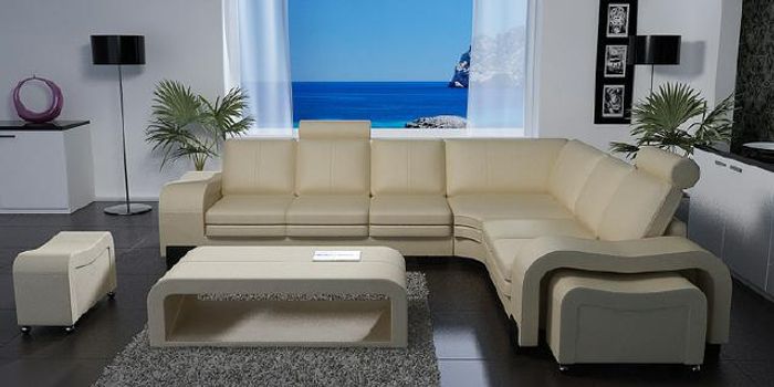 Ledersofa xxl Wohnlandschaft Garnitur Leder Eckcouch Garnituren Sofa Polster