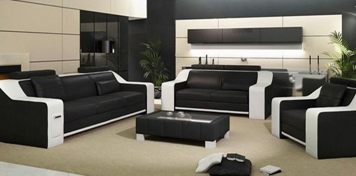 Sofagarnitur Ledersofa Set Sofa Couch Sitz Polster Garnitur 3+2+1 Sofas +USB Neu
