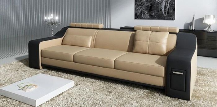Ledersofa Set Sofa Couch Sitz Polster Garnitur Sofagarnitur 3+2+1 Sofas +USB Neu