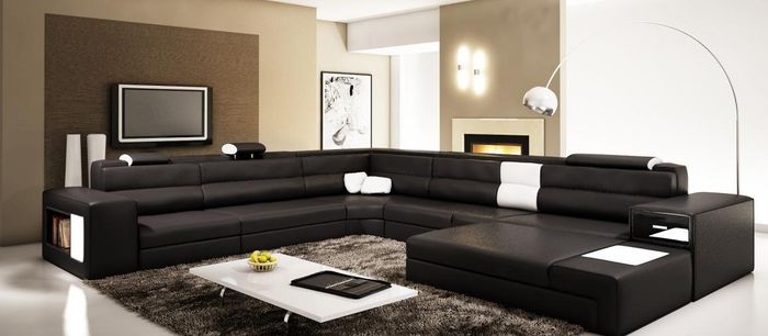Ecksofa Sofa Couch Polster Garnitur Design Leder Textil Wohnlandschaft Landau SW