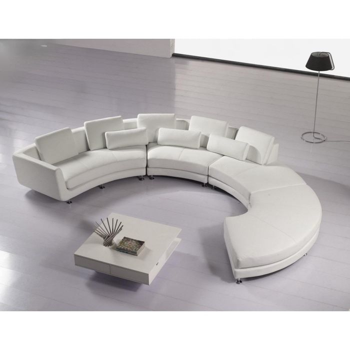 Rund Ecksofa Couch Polster Leder Design Rundes Sofa Garnitur Wohnlandschaft Neu