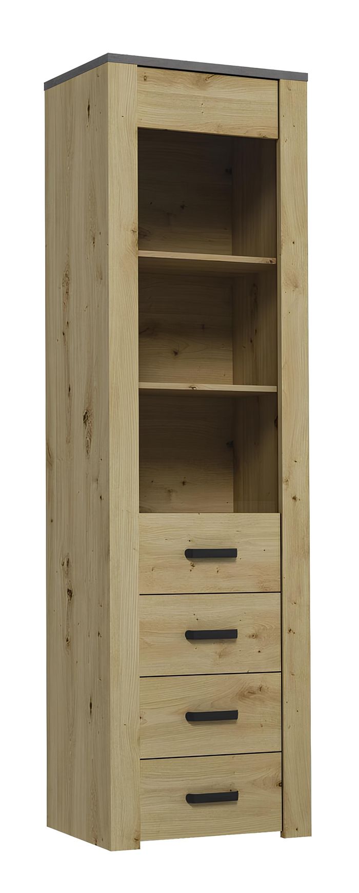 Esszimmerschrank Standvitrine Regal Vitrinen Vitrine XL-W1D Holz Modern Schrank
