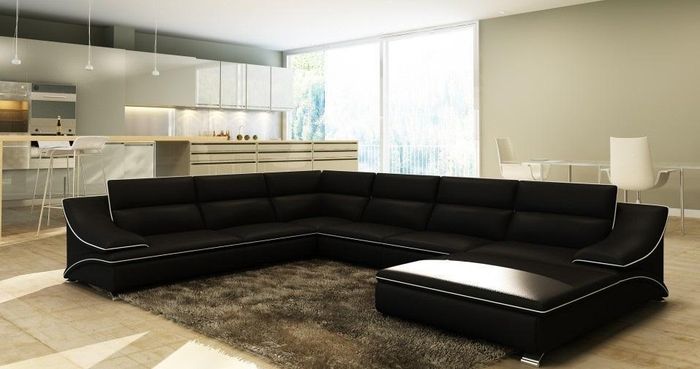 Ecksofa Ledersofa Polster Wohnlandschaft Couch Sitz Eck Garnitur U Form EltmannS