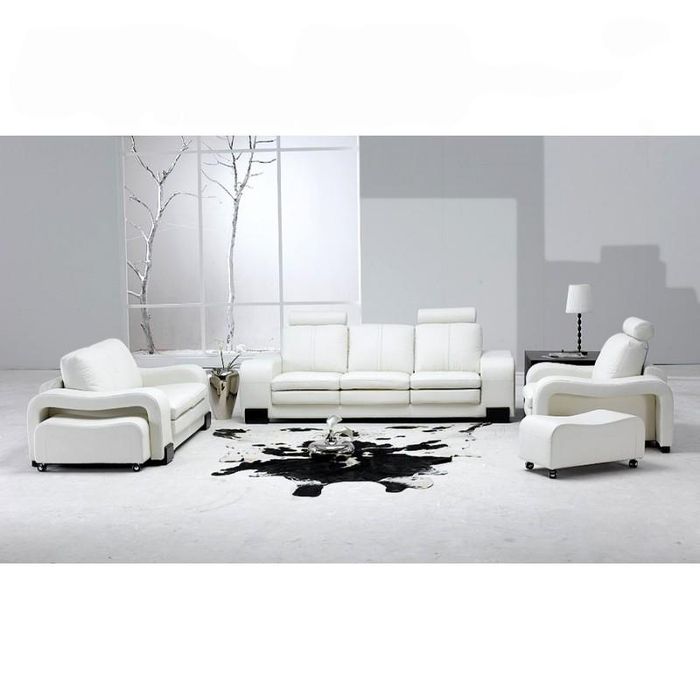 Sofagarnitur Sofa Couch Sitz Polster Set 3+2+1 Couchgarnitur Ledersofa Franco W