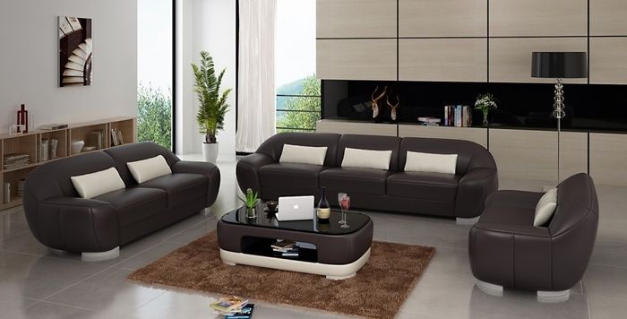 Sofagarnitur 3+2+1 Couch Polster Sitz Leder Garnitur Designer Set Neu Homberg B